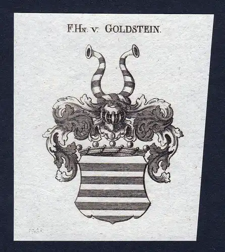 Goldstein Goltstein Rheinland Wappen Adel coat of arms Kupferstich engraving