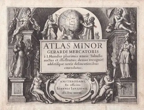 1628 Atlas Minor Titel Titelblatt title page Gerard Mercator antique print
