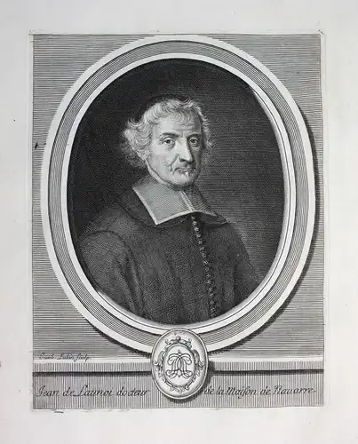 Ca. 1700 Jean de Launoy pretre priest historien Historiker Portrait Kupferstich