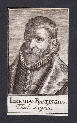 1680 Jeremias Bastingius / theologian Theologe Leiden Portrait Kupferstich