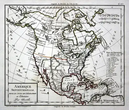 1800 America Amerika USA United States Mexico Mexiko Karte map Mentelle