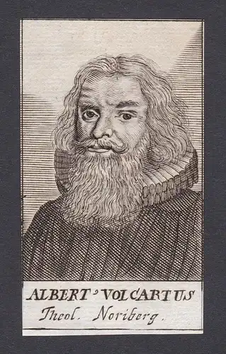 17. Jh. Albrecht Volcart / theologian Theologe Nürnberg Portrait Kupferstich