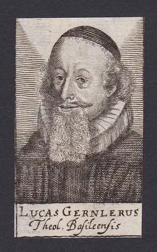 17. Jh. Lukas Gernler / theologian Theologe Basel Portrait Kupferstich