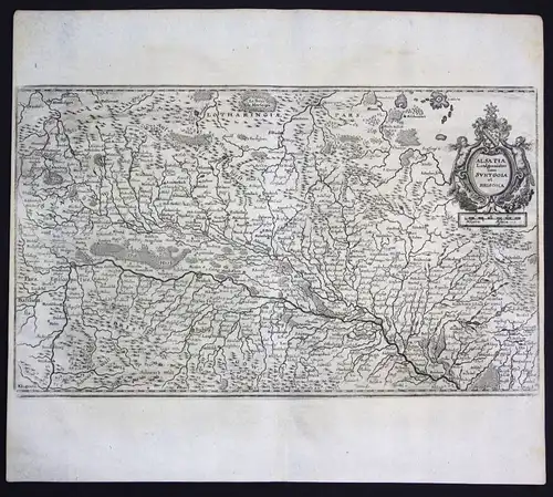 1700 Elsass Sundgau Breisgau Alsace Kupferstich antique print Karte map Merian