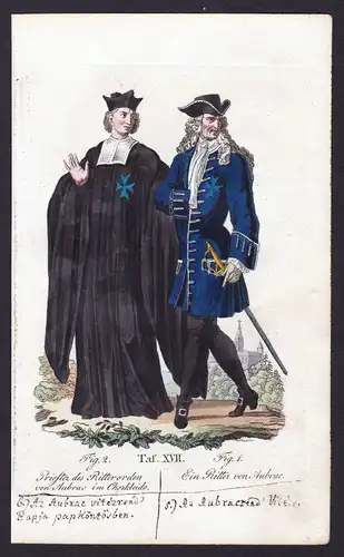 Ca. 1820 Ritterorden Orden von Aubrac ordre order Kupferstich antique print