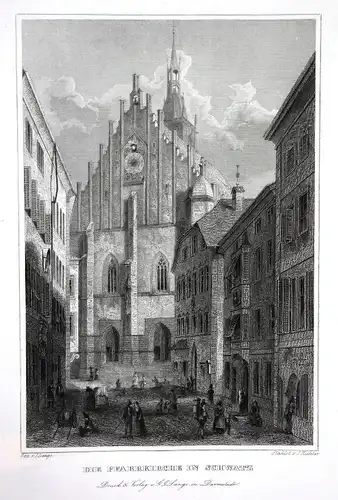 Schwaz Pfarrkirche Tyrol Tirol Österreich gravure Stahlstich Lange Richter