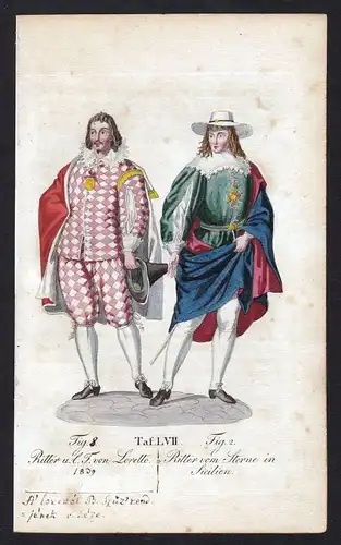 1820 Loretto Orden beider Sizilien Ritterorden Sicilia Kupferstich antique print