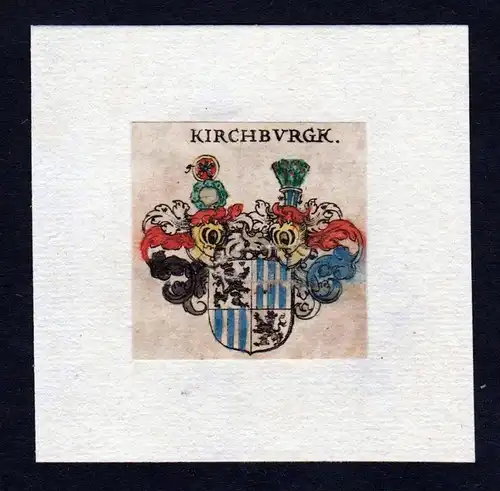 17. Jh von Kirchburg Wappen Adel coat of arms heraldry Heraldik Kupferstich