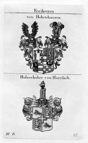 Hohenhausen / Holzschuher Harrlach / Bayern - Wappen coat of arms Heraldik heral