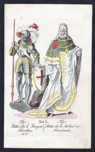 Ordre de Saint-Michel St. Georgs-Orden Ritterorden Kupferstich antique print