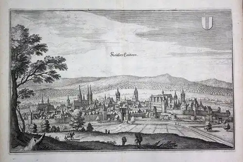 1698 Kaiserslautern Gesamtansicht Ansicht view Kupferstich antique print Merian