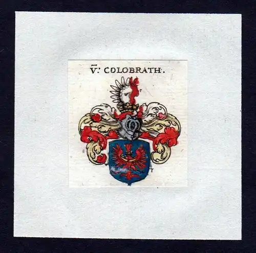 17. Jh von Kolobrath Wappen Adel coat of arms heraldry Heraldik Kupferstich