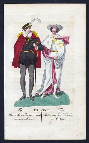 1820 Ritterorden der Kornähren Orden des halben Mondes Kupferstich antique print