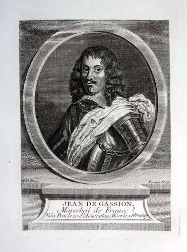 18. Jh Jean de Gassion Marechal de France Kupferstich Portrait gravure engraving