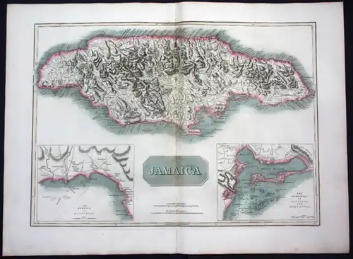 1817 Jamaica island America map Karte Thomson Kupferstich engraving
