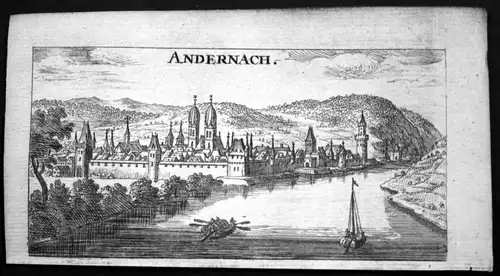 1685 Andernach Gesamtansicht Kupferstich Riegel