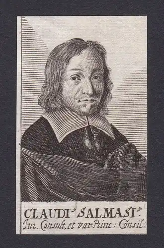 17. Jh. Claudius Salmasius / humanist Berater Portrait Kupferstich