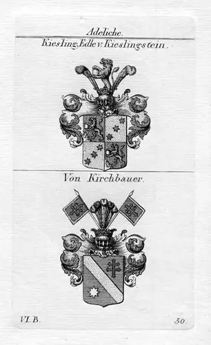 Kiesling Kieslingstein / Kirchbauer / Bayern - Wappen coat of arms Heraldik hera