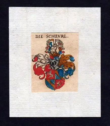 17. Jh Scheurl Wappen coat of arms heraldry Heraldik Kupferstich