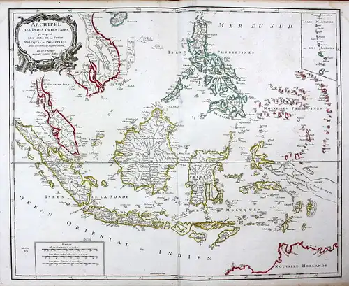 1750 Philippinen Philippines Indonesien Indonesia Malaysia Karte Kupferstich