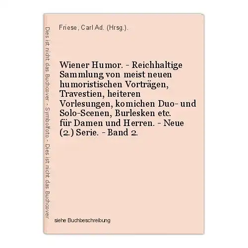 Wiener Humor. - Reichhaltige Sammlung von meist neuen humoristischen Vortr 39935