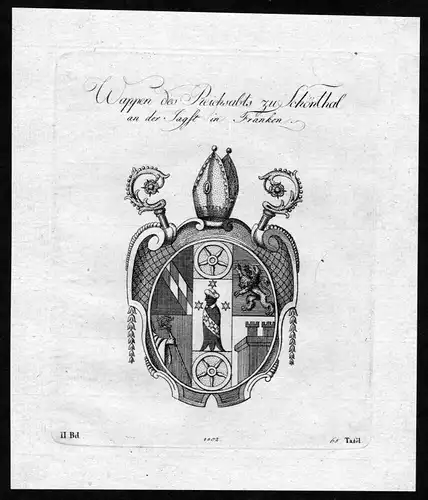 1802 - Kloster Schönthal Franken Franconia Wappen Adel coat of arms Heraldik
