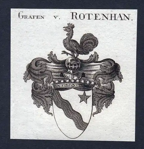 1820 Rotenhan Rottenhan Franken Wappen Adel coat of arms Kupferstich engraving