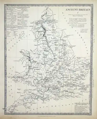 1834 Britain England Kontinent continent Damnonii Parisii SDUK Karte map