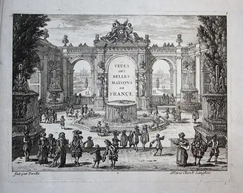 1670 - Veues des belles Maisons de France title Titel Perelle gravure engraving