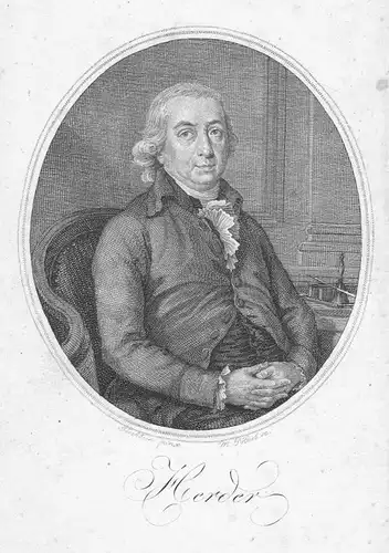 18. Jh Johann Gottfried Herder Dichter Portrait Kupferstich antique print Pölzel