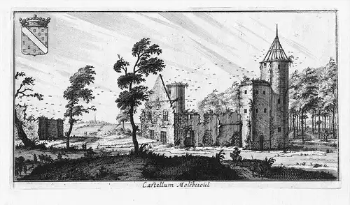 Kasteel Molebeioul Geldenaken Brabant gravure