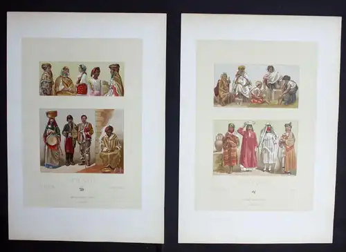 Algeria Egypt Tunesia Tracht costumes Africa Lithographie lithograph