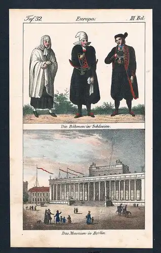 Böhmen Schlesien Museum in Berlin costumes Lithographie lithograph