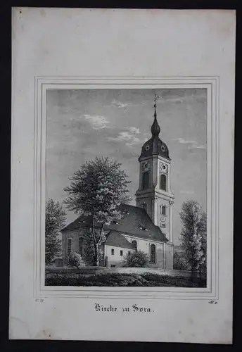 Sora Klipphausen Kirche Original Lithographie Litho