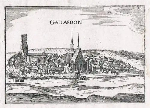 Gallardon Eure-et-Loir Centre Maintenon gravure Kupferstich Tassin