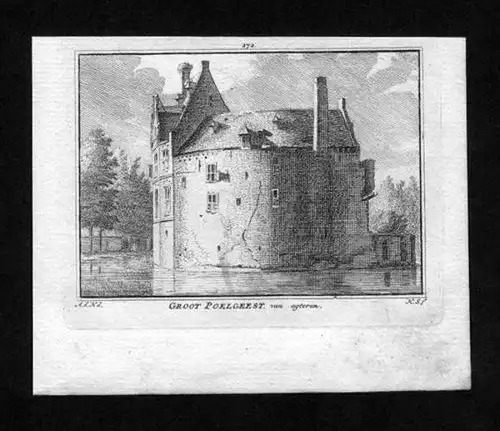 Kasteel Groot Poelgoest Koudekerk Kupferstich Holland gravure engraving