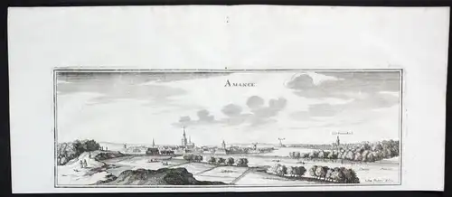 Amance Meurthe-et-Moselle gravure estampe     map