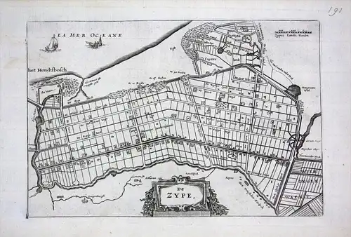 - Zijpe Noord Holland Schagen gravure engraving Ratelband map carte