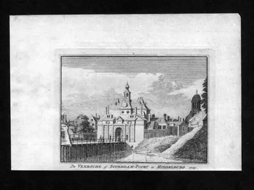 Middelburg Poort Zeeland Holland Kupferstich gravure map engraving