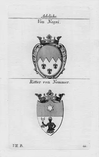 Negri Nemmer Wappen coat of arms heraldry Heraldik Kupferstich