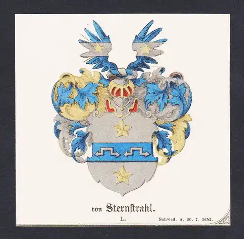 . von Sternstrahl Wappen Heraldik coat of arms heraldry Lithographie