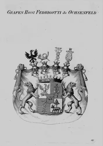 Bosi Fedrigotti Wappen Adel coat of arms heraldry Heraldik Kupferstich