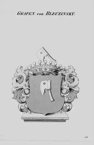 Bleczinsky Wappen Adel coat of arms heraldry Heraldik crest Kupferstich