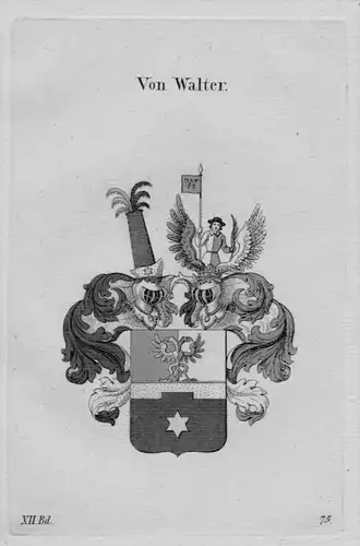 Walter Wappen coat of arms heraldry Heraldik Kupferstich