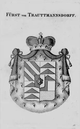 Trauttmannsdorff Wappen Adel coat of arms heraldry Heraldik Kupferstich