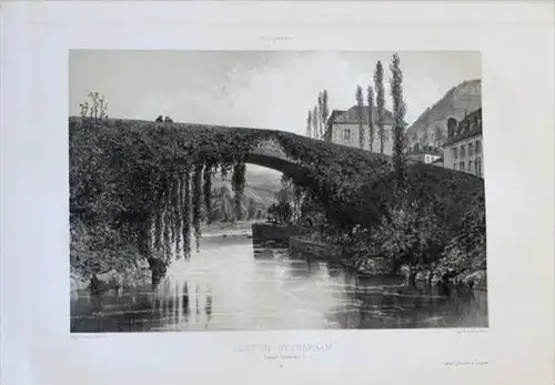 Lestelle-Betharram Pyrénées Lithographie lithograph