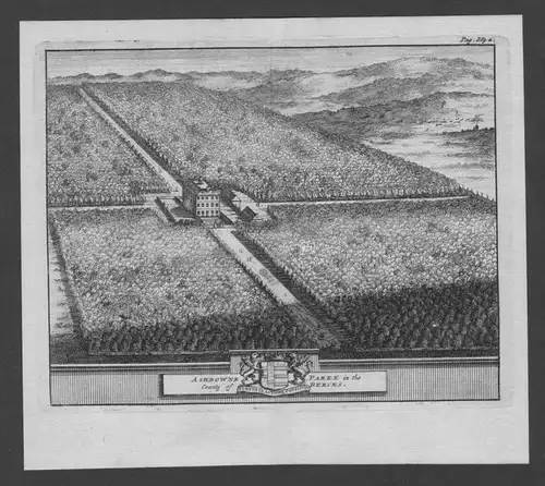 Ashton Park County of Berks Berkshire engraving Original Kupferstich