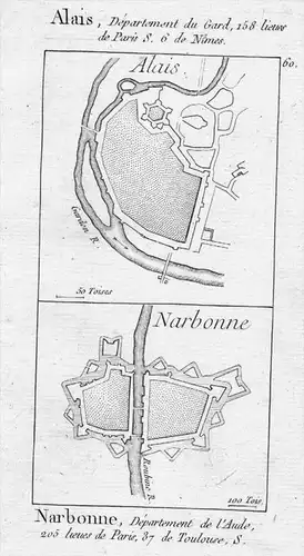 Alès Gard Narbonne garvure estampe