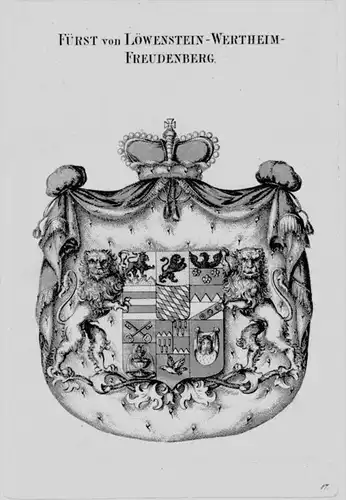 Löwenstein Wappen Adel coat of arms heraldry Heraldik crest Kupferstich