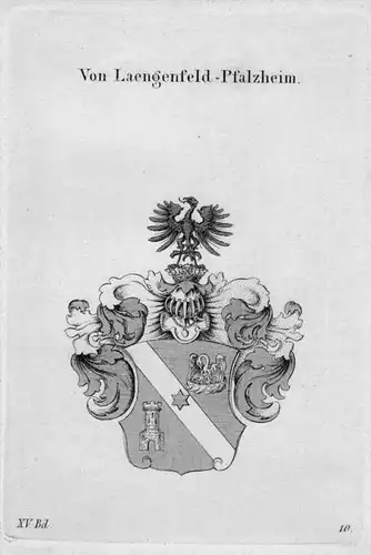 Laengenfeld-Pfalzheim Wappen Adel coat of arms heraldry Kupferstich